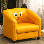 Lumendat Contemporary Creative Kids Oil-Waxed Leather Wood Cartoon Animal Shaped Accent Chair Backrest Armrest For Living Room Lumendat