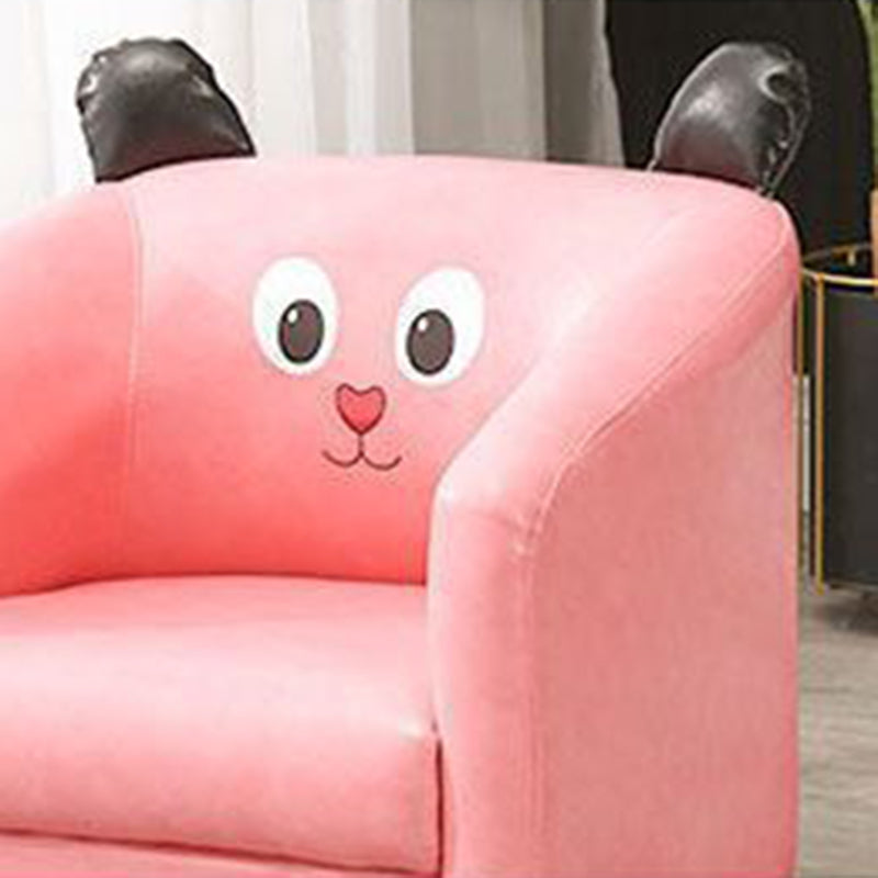 Lumendat Contemporary Creative Kids Oil-Waxed Leather Wood Cartoon Animal Shaped Accent Chair Backrest Armrest For Living Room Lumendat