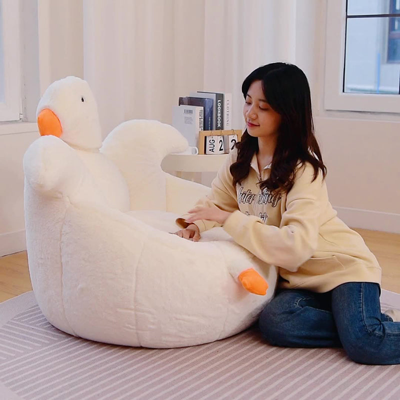 Lumendat Contemporary Creative Kids Faux Rabbit Fur EPS EPP Goose Shaped Sofa Backrest Armrest For Living Room Lumendat