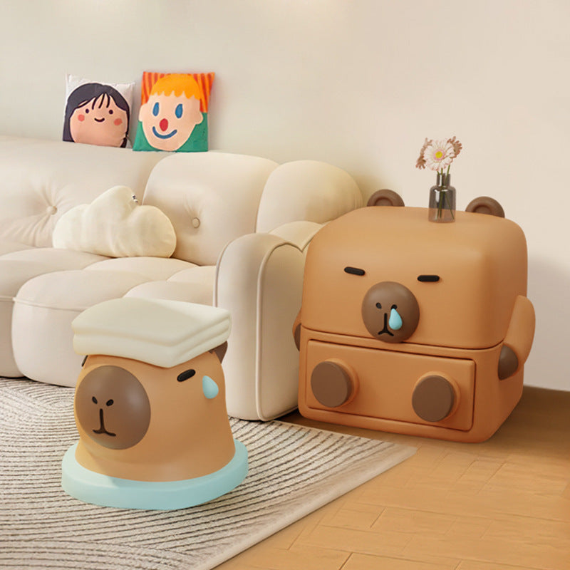 Lumendat Contemporary Creative Kids Resin Cartoon Dolphin Shaped Low Stool Backless Armless For Living Room Lumendat
