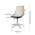 Modern Minimalist PU Leather Acrylic Plastic Mid-Back Swivel Height Adjustable Desk Chair Backrest Armless For Home Office DFM-F