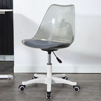 Modern Minimalist PU Leather Acrylic Plastic Mid-Back Swivel Height Adjustable Desk Chair Backrest Armless For Home Office DFM-F