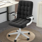 Modern Minimalist Linen Wood Plastic Metal Mid-Back Swivel Height Adjustable Desk Chair Backrest Armrest For Home Office DFM-F