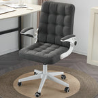 Modern Minimalist Linen Wood Plastic Metal Mid-Back Swivel Height Adjustable Desk Chair Backrest Armrest For Home Office DFM-F