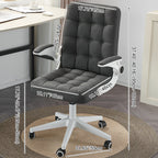 Modern Minimalist Linen Wood Plastic Metal Mid-Back Swivel Height Adjustable Desk Chair Backrest Armrest For Home Office DFM-F