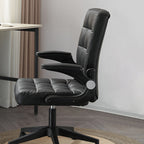 Modern Minimalist Linen Wood Plastic Metal Mid-Back Swivel Height Adjustable Desk Chair Backrest Armrest For Home Office DFM-F