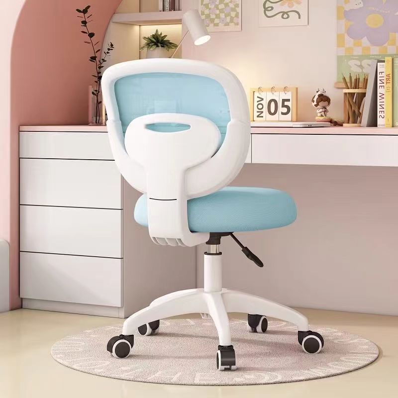 Modern Minimalist Kids Fabric Nylon Plastic Stainless Steel Mid-Back Height Adjustable Desk Chair Backrest Armrest Footrest For Home Office DFM-F