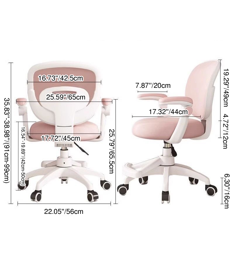 Modern Minimalist Kids Fabric Nylon Plastic Stainless Steel Mid-Back Height Adjustable Desk Chair Backrest Armrest Footrest For Home Office DFM-F