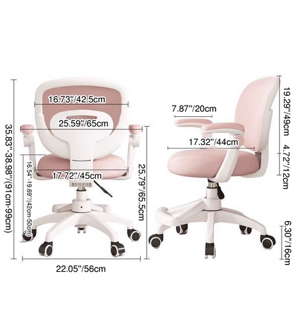 Modern Minimalist Kids Fabric Nylon Plastic Stainless Steel Mid-Back Height Adjustable Desk Chair Backrest Armrest Footrest For Home Office