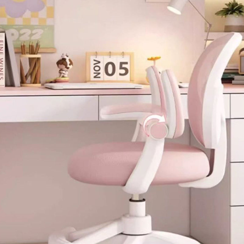 Modern Minimalist Kids Fabric Nylon Plastic Stainless Steel Mid-Back Height Adjustable Desk Chair Backrest Armrest Footrest For Home Office DFM-F
