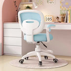Modern Minimalist Kids Fabric Nylon Plastic Stainless Steel Mid-Back Height Adjustable Desk Chair Backrest Armrest Footrest For Home Office DFM-F