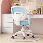 Modern Minimalist Kids Fabric Nylon Plastic Stainless Steel Mid-Back Height Adjustable Desk Chair Backrest Armrest Footrest For Home Office DFM-F