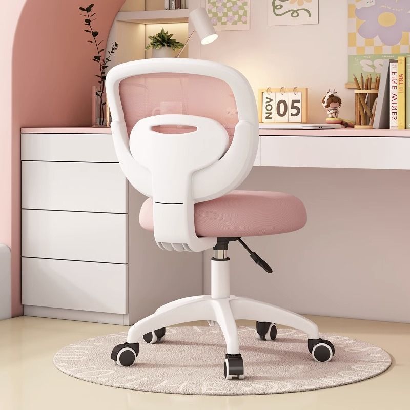 Modern Minimalist Kids Fabric Nylon Plastic Stainless Steel Mid-Back Height Adjustable Desk Chair Backrest Armrest Footrest For Home Office DFM-F