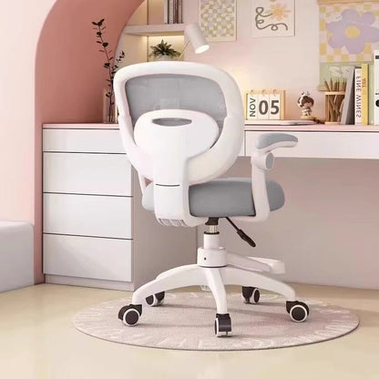 Modern Minimalist Kids Fabric Nylon Plastic Stainless Steel Mid-Back Height Adjustable Desk Chair Backrest Armrest Footrest For Home Office