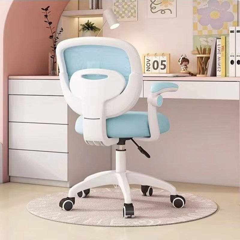Modern Minimalist Kids Fabric Nylon Plastic Stainless Steel Mid-Back Height Adjustable Desk Chair Backrest Armrest Footrest For Home Office DFM-F