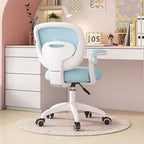Modern Minimalist Kids Fabric Nylon Plastic Stainless Steel Mid-Back Height Adjustable Desk Chair Backrest Armrest Footrest For Home Office DFM-F