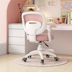 Modern Minimalist Kids Fabric Nylon Plastic Stainless Steel Mid-Back Height Adjustable Desk Chair Backrest Armrest Footrest For Home Office DFM-F