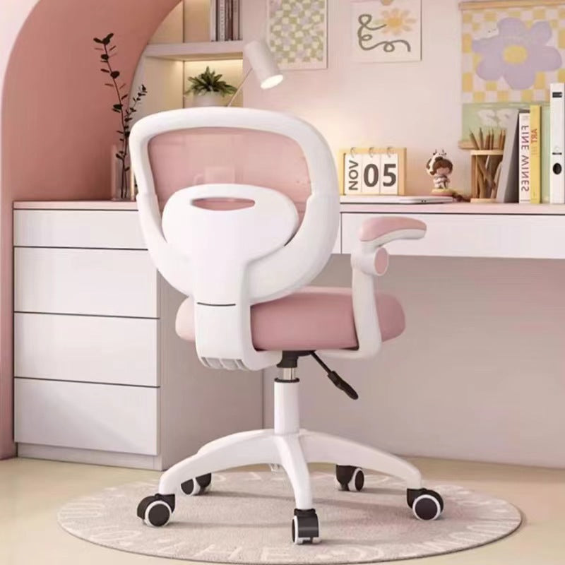Modern Minimalist Kids Fabric Nylon Plastic Stainless Steel Mid-Back Height Adjustable Desk Chair Backrest Armrest Footrest For Home Office DFM-F