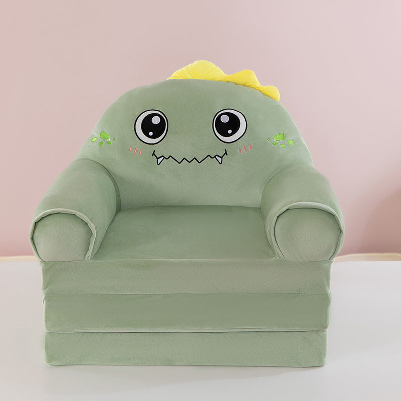 Lumendat Contemporary Creative Kids Animal Shape Velvet Foam Sponge Curved Foldable Accent Chair Backrest Armrest For Living Room Lumendat