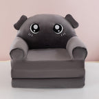 Lumendat Contemporary Creative Kids Animal Shape Velvet Foam Sponge Curved Foldable Accent Chair Backrest Armrest For Living Room Lumendat