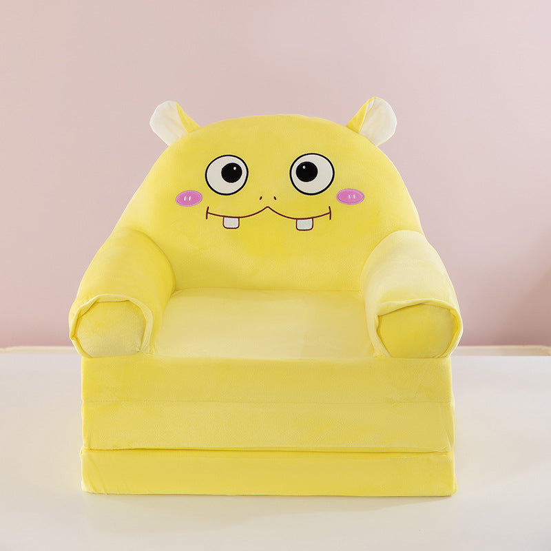 Lumendat Contemporary Creative Kids Animal Shape Velvet Foam Sponge Curved Foldable Accent Chair Backrest Armrest For Living Room Lumendat