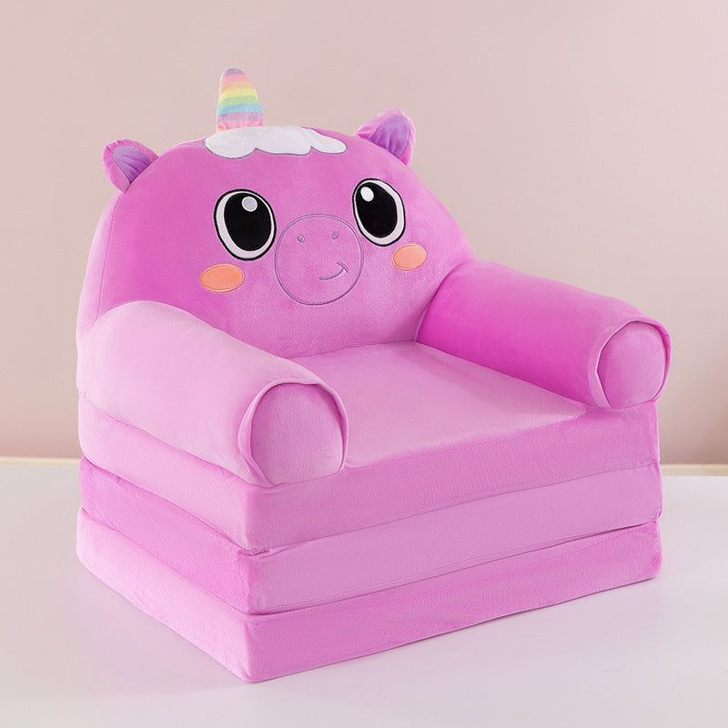 Lumendat Contemporary Creative Kids Animal Shape Velvet Foam Sponge Curved Foldable Accent Chair Backrest Armrest For Living Room Lumendat