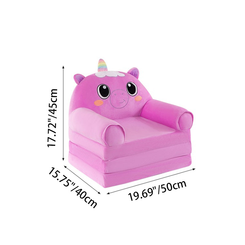 Lumendat Contemporary Creative Kids Animal Shape Velvet Foam Sponge Curved Foldable Accent Chair Backrest Armrest For Living Room Lumendat