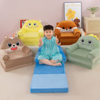Lumendat Contemporary Creative Kids Animal Shape Velvet Foam Sponge Curved Foldable Accent Chair Backrest Armrest For Living Room Lumendat