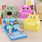 Lumendat Contemporary Creative Kids Animal Shape Velvet Foam Sponge Curved Foldable Accent Chair Backrest Armrest For Living Room Lumendat