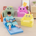 Lumendat Contemporary Creative Kids Animal Shape Velvet Foam Sponge Curved Foldable Accent Chair Backrest Armrest For Living Room Lumendat