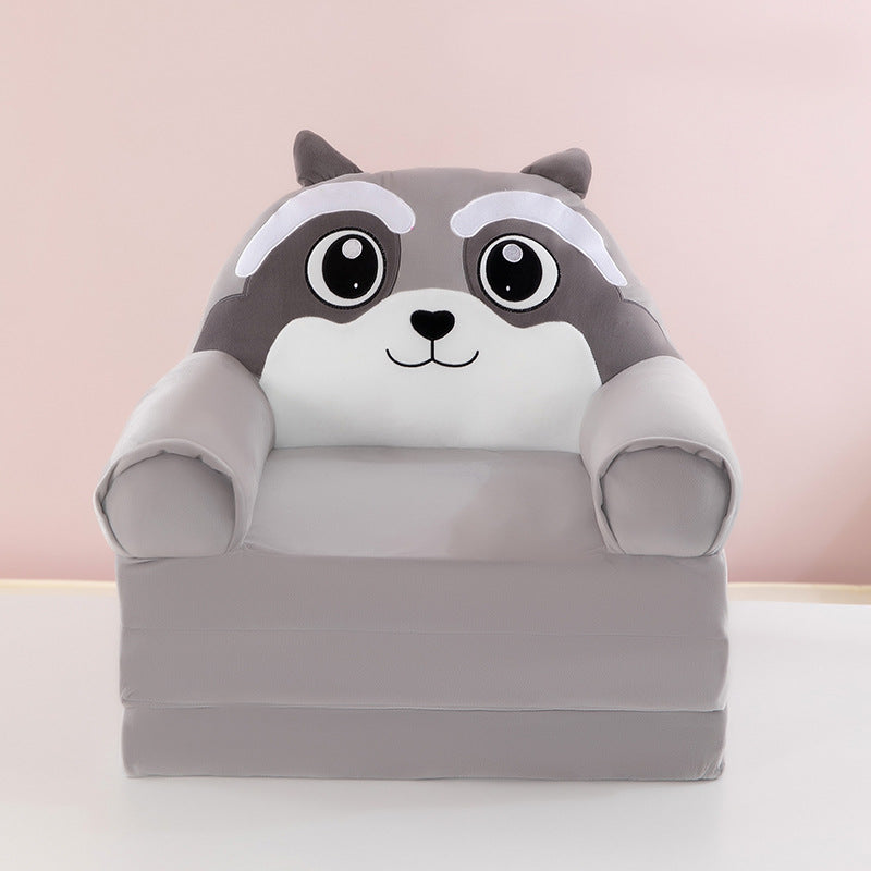 Lumendat Contemporary Creative Kids Animal Shape Velvet Foam Sponge Curved Foldable Accent Chair Backrest Armrest For Living Room Lumendat