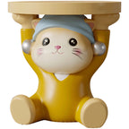Lumendat Contemporary Creative Kids Cat Shape Resin Low Stool Backless Armless For Living Room Lumendat