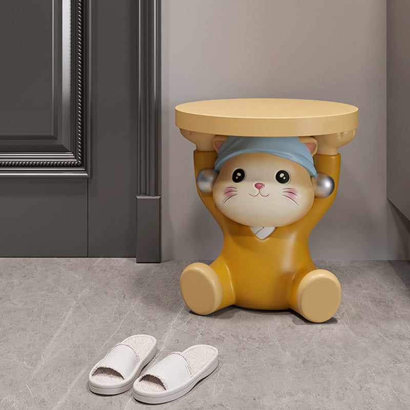 Lumendat Contemporary Creative Kids Cat Shape Resin Low Stool Backless Armless For Living Room Lumendat