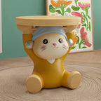 Lumendat Contemporary Creative Kids Cat Shape Resin Low Stool Backless Armless For Living Room Lumendat