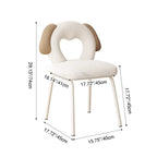 Lumendat Contemporary Creative Kids Iamb Fleece Iron Solid Wood Multi-layer Board Foam Sponge Dog Shape Swivel Vanity Stool Backrest Armless For Bedro Lumendat