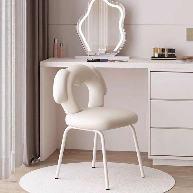 Lumendat Contemporary Creative Kids Iamb Fleece Iron Solid Wood Multi-layer Board Foam Sponge Dog Shape Swivel Vanity Stool Backrest Armless For Bedro Lumendat