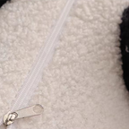 Lumendat Contemporary Creative Kids Bear Shape Teddy Fleece Solid Wood Multi-layer Board Pine Wood Low Stool Backless Armless For Living Room Lumendat