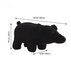 Lumendat Contemporary Creative Kids Bear Shape Teddy Fleece Solid Wood Multi-layer Board Pine Wood Low Stool Backless Armless For Living Room Lumendat