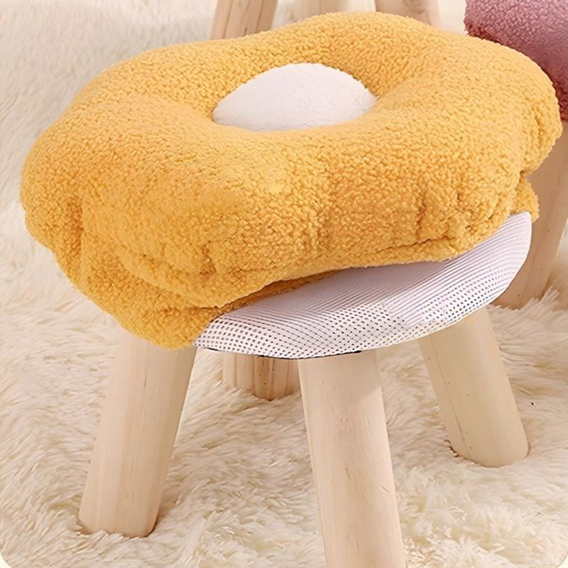 Lumendat Contemporary Creative Kids Flower Shape Teddy Fleece Fabric Artificial Board Frame Sponge Removable Washable Low Stool Backless Armless For L Lumendat