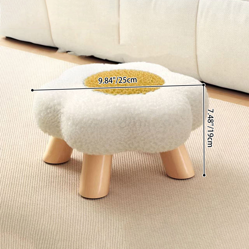Lumendat Contemporary Creative Kids Flower Shape Teddy Fleece Fabric Artificial Board Frame Sponge Removable Washable Low Stool Backless Armless For L Lumendat