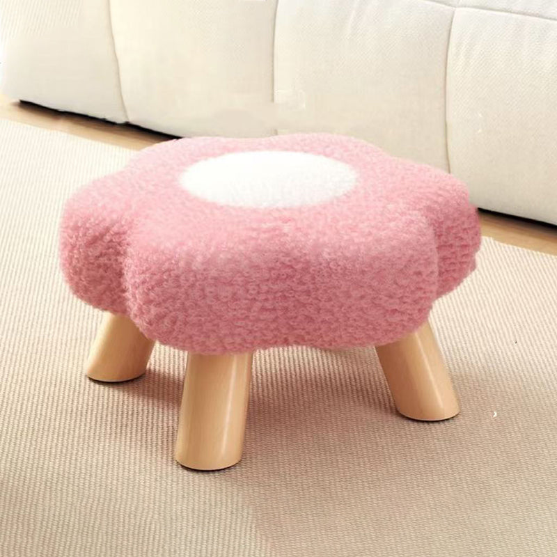 Lumendat Contemporary Creative Kids Flower Shape Teddy Fleece Fabric Artificial Board Frame Sponge Removable Washable Low Stool Backless Armless For L Lumendat