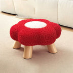 Lumendat Contemporary Creative Kids Flower Shape Teddy Fleece Fabric Artificial Board Frame Sponge Removable Washable Low Stool Backless Armless For L Lumendat