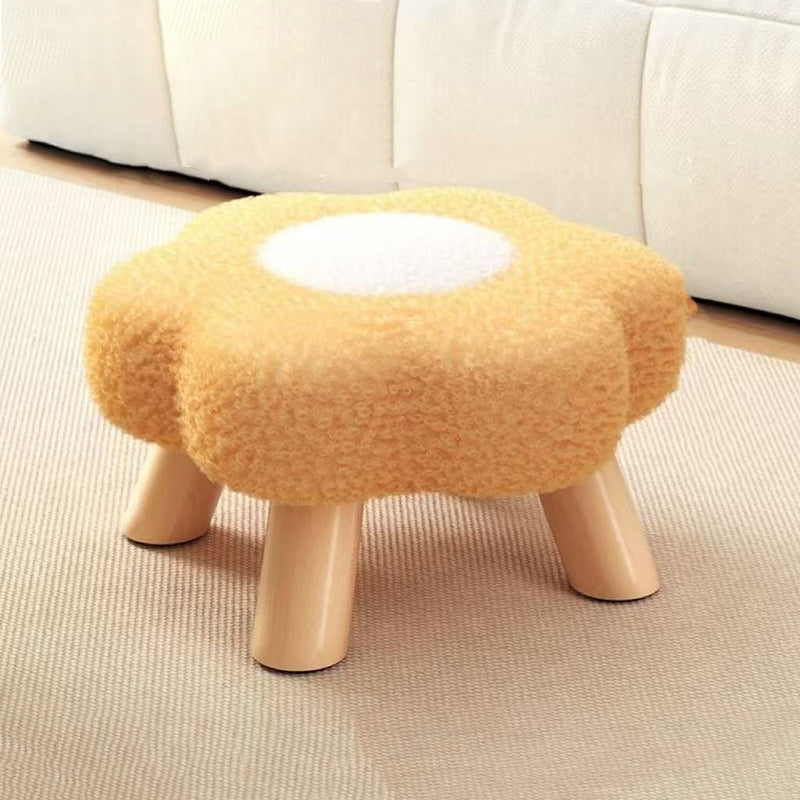 Lumendat Contemporary Creative Kids Flower Shape Teddy Fleece Fabric Artificial Board Frame Sponge Removable Washable Low Stool Backless Armless For L Lumendat