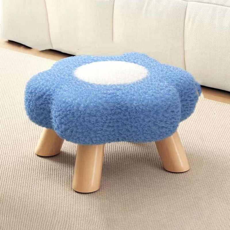 Lumendat Contemporary Creative Kids Flower Shape Teddy Fleece Fabric Artificial Board Frame Sponge Removable Washable Low Stool Backless Armless For L Lumendat