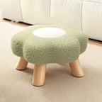 Lumendat Contemporary Creative Kids Flower Shape Teddy Fleece Fabric Artificial Board Frame Sponge Removable Washable Low Stool Backless Armless For L Lumendat