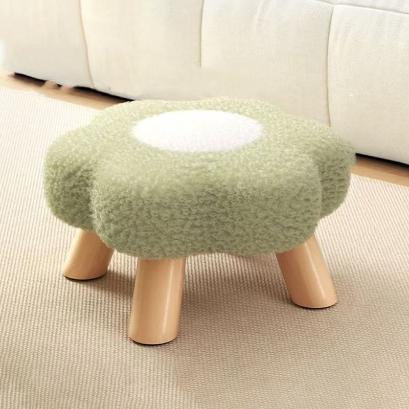 Lumendat Contemporary Creative Kids Flower Shape Teddy Fleece Fabric Artificial Board Frame Sponge Removable Washable Low Stool Backless Armless For L Lumendat