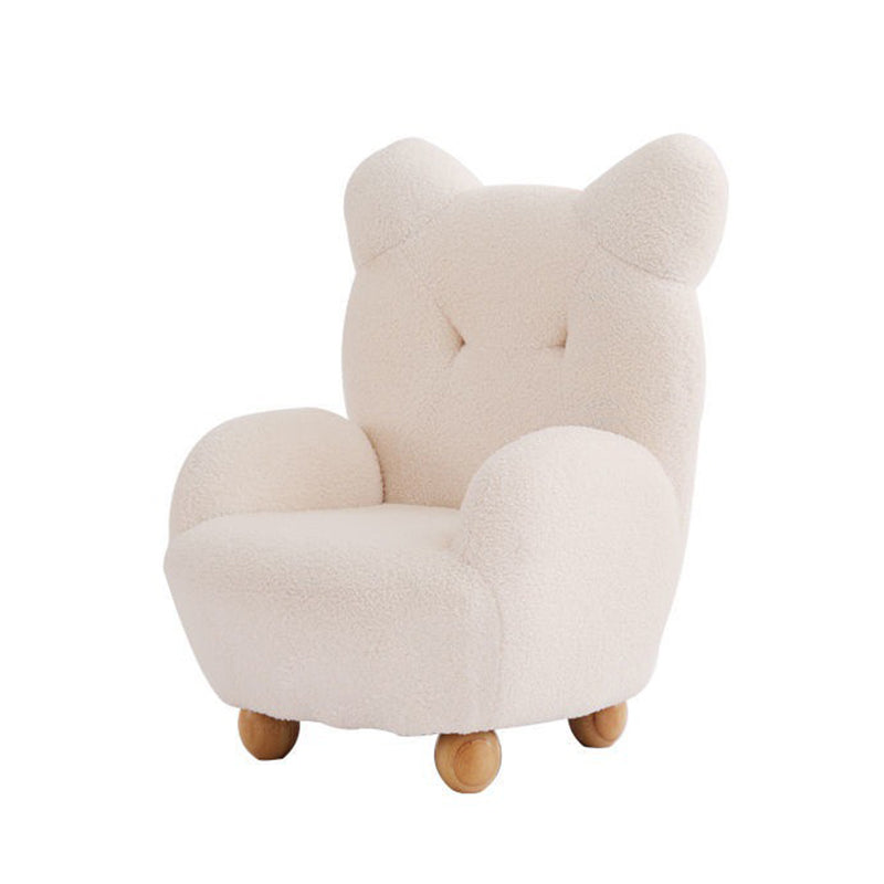 Lumendat Contemporary Creative Kids Bear Shape Lamb Fleece Rubberwood Sponge Sofa Backrest Armrest For Living Room Lumendat