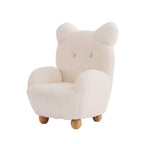 Lumendat Contemporary Creative Kids Bear Shape Lamb Fleece Rubberwood Sponge Sofa Backrest Armrest For Living Room Lumendat