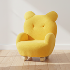 Lumendat Contemporary Creative Kids Bear Shape Lamb Fleece Rubberwood Sponge Sofa Backrest Armrest For Living Room Lumendat
