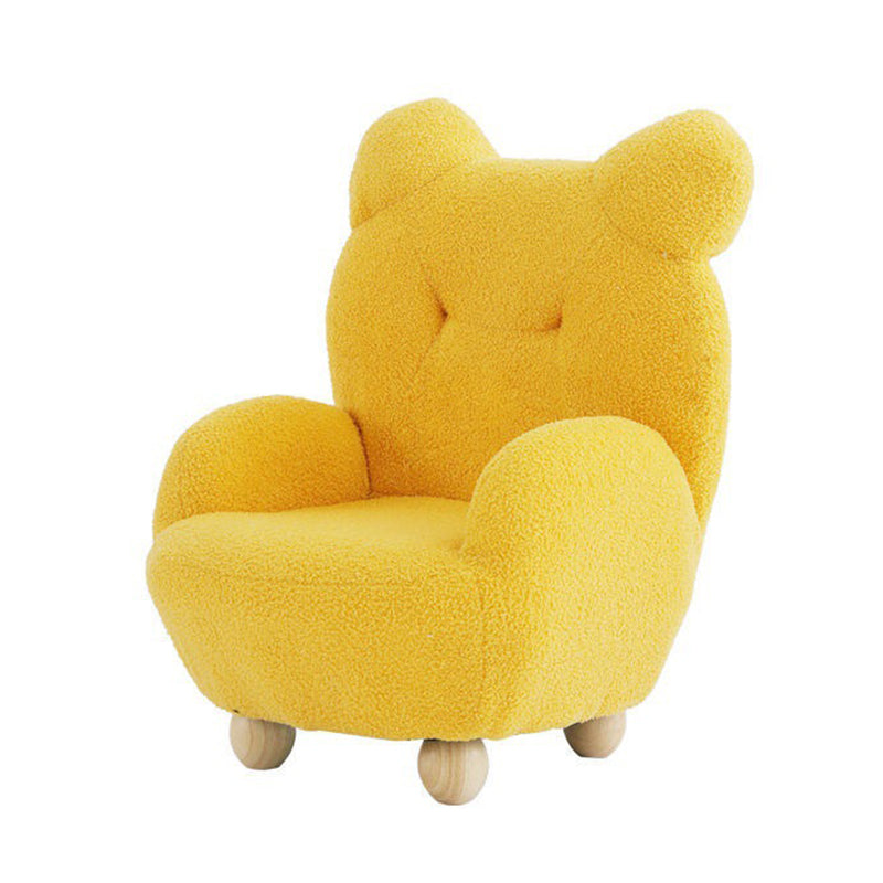Lumendat Contemporary Creative Kids Bear Shape Lamb Fleece Rubberwood Sponge Sofa Backrest Armrest For Living Room Lumendat